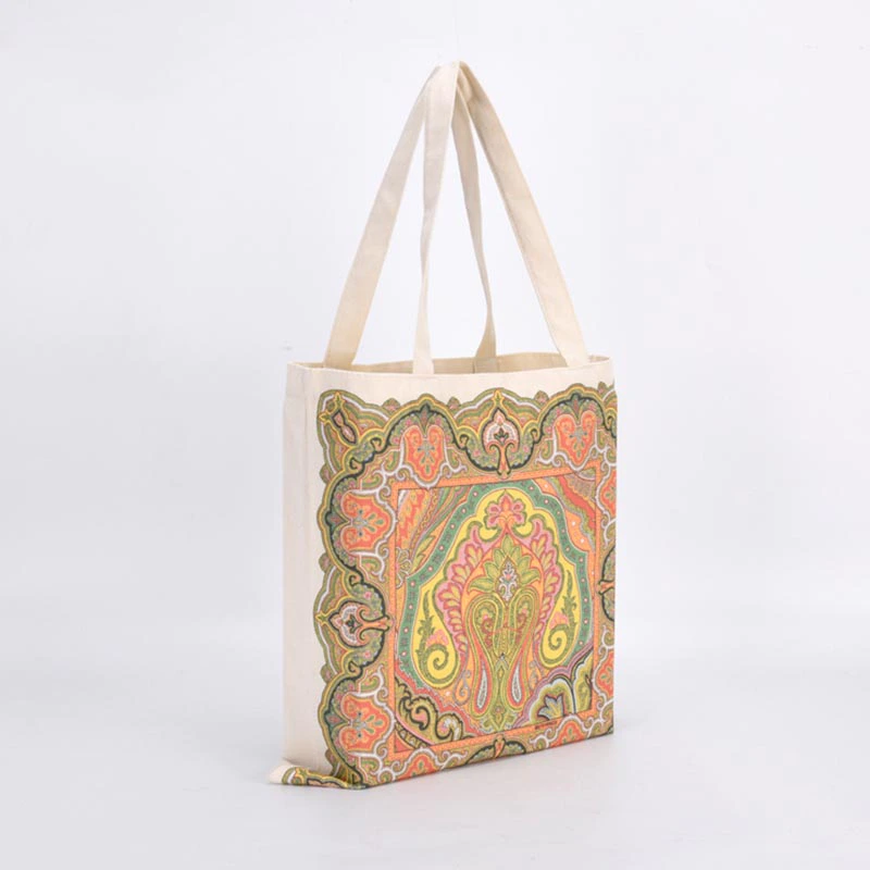 Heavy Canvas Tote Bag with Bottom Reusable Shopping Bags