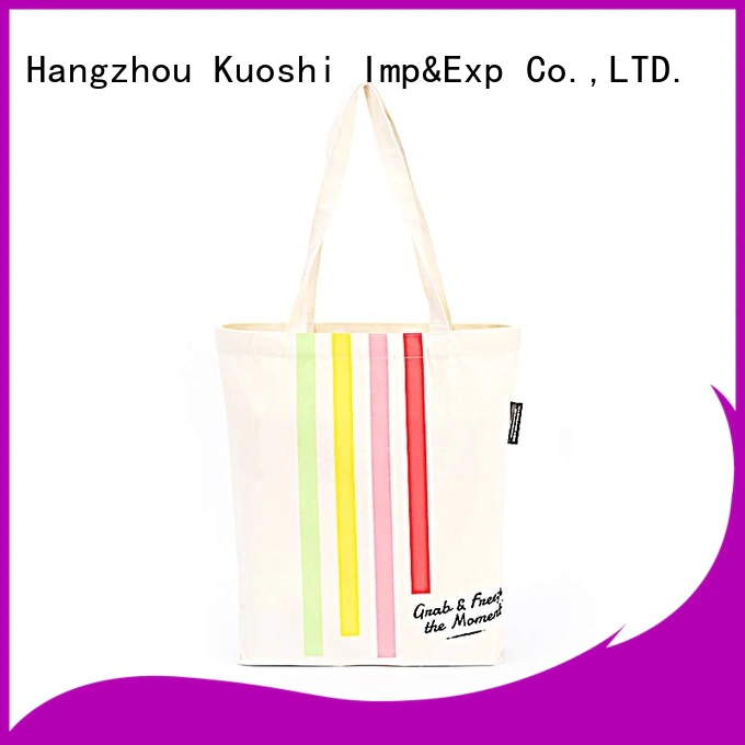 KUOSHI heavy canvas gray canvas tote bag company for grocery shopping