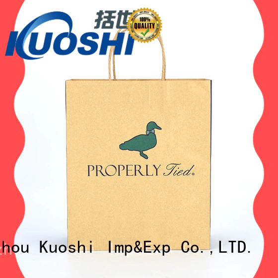 KUOSHI wholesale striped paper bags for supermarket