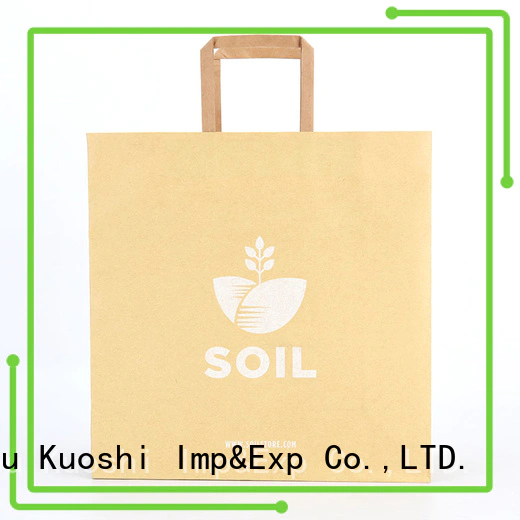KUOSHI printing medium paper bags with handles for food packaging