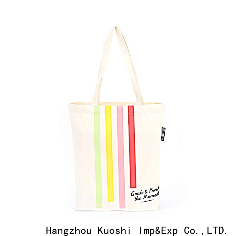 KUOSHI custom big canvas tote bags suppliers for grocery shopping