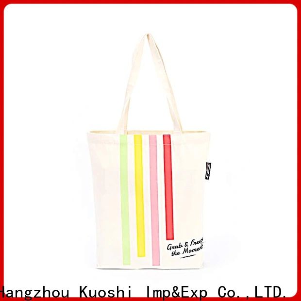 KUOSHI bottom custom printed canvas tote bags suppliers for daily activities