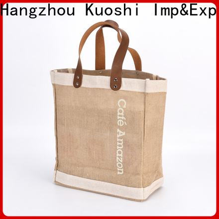 latest burlap tote bag leather supply for shopping