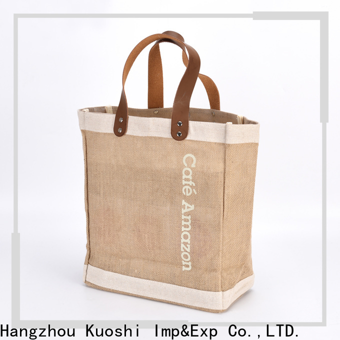 KUOSHI leather mini jute bags suppliers for vegetables