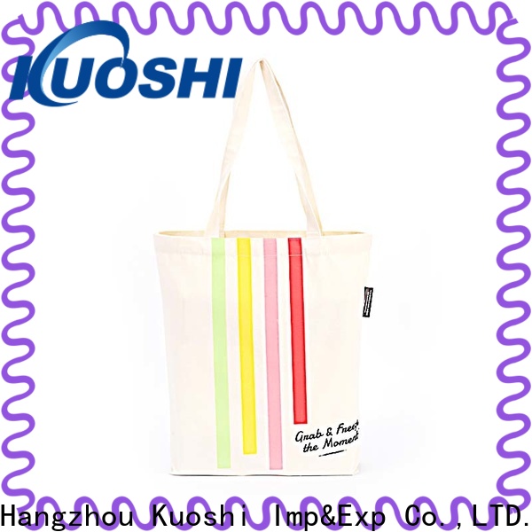 KUOSHI printed white canvas handbag for business for daily activities