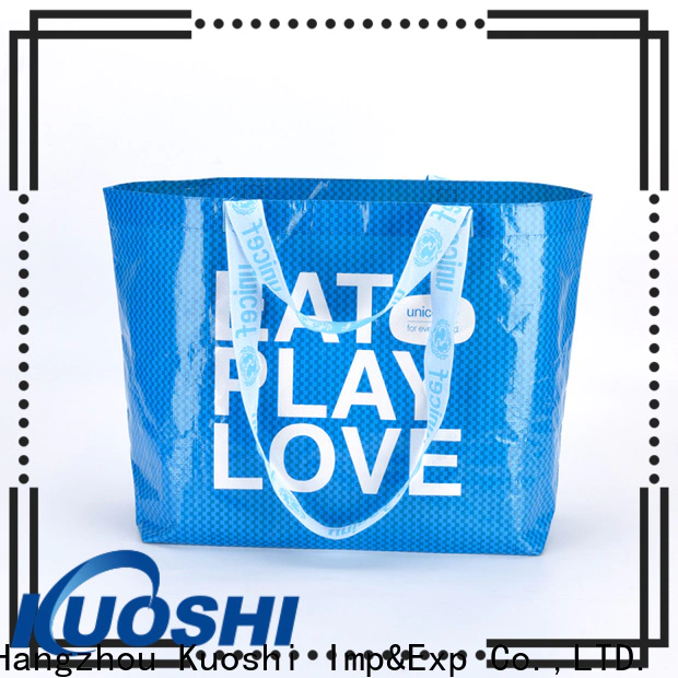 KUOSHI promotional laminated woven bags for grocery shopping