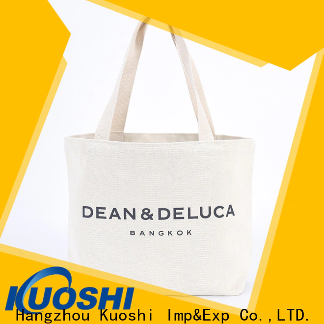KUOSHI custom floral canvas tote bag for shopping