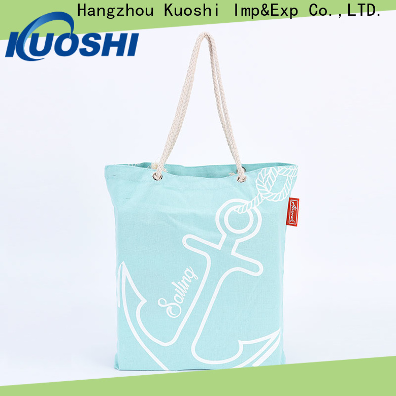 KUOSHI heavy canvas logo tote bag for beach visit