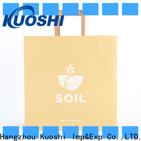 KUOSHI latest cheap white paper bags with handles factory for food packaging