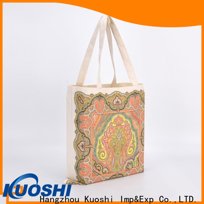 KUOSHI custom printed cotton drawstring bags factory for school