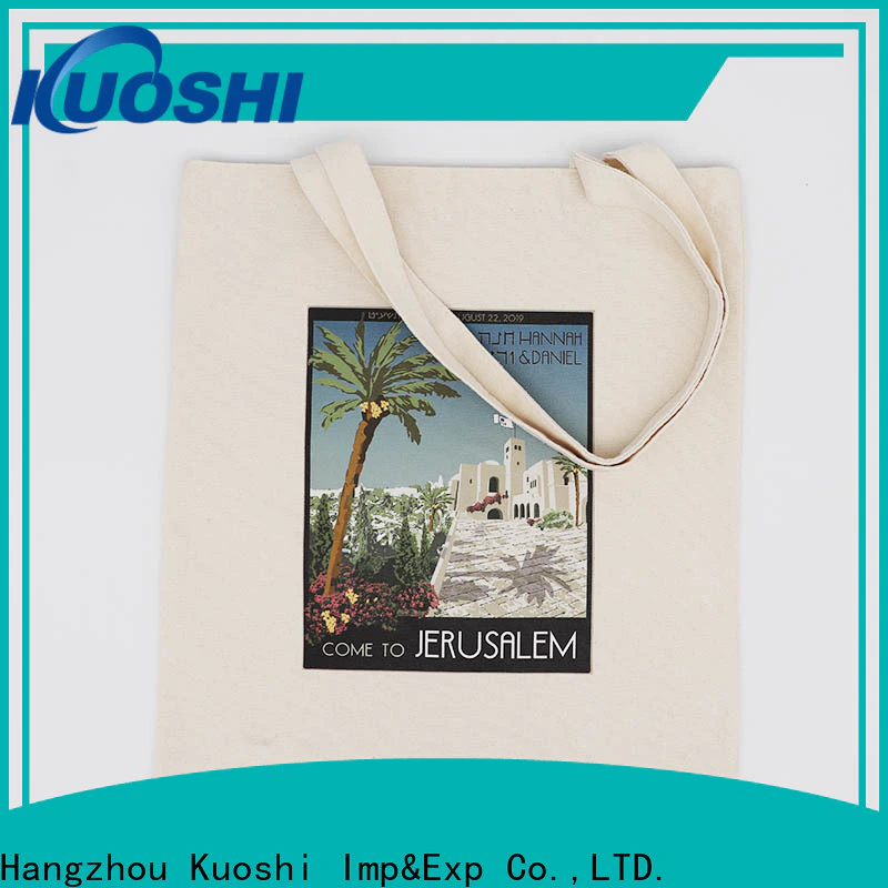 KUOSHI cotton black cotton shopper bag supply for school