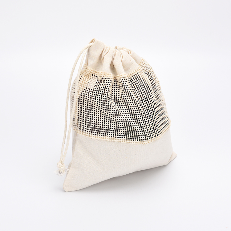 Simple Reusable Cotton Mesh Produce Bag for Vegetable and Fruit