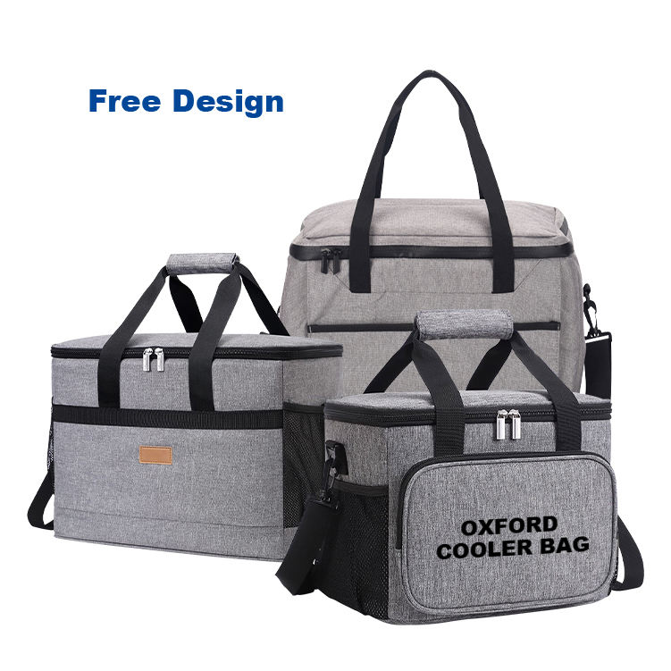 Waterproof Portable Oxford Custom Logo Food Cooler Bags With Shoulder Strap Picnic Tote Insulated Lunch Bag For Women Men
