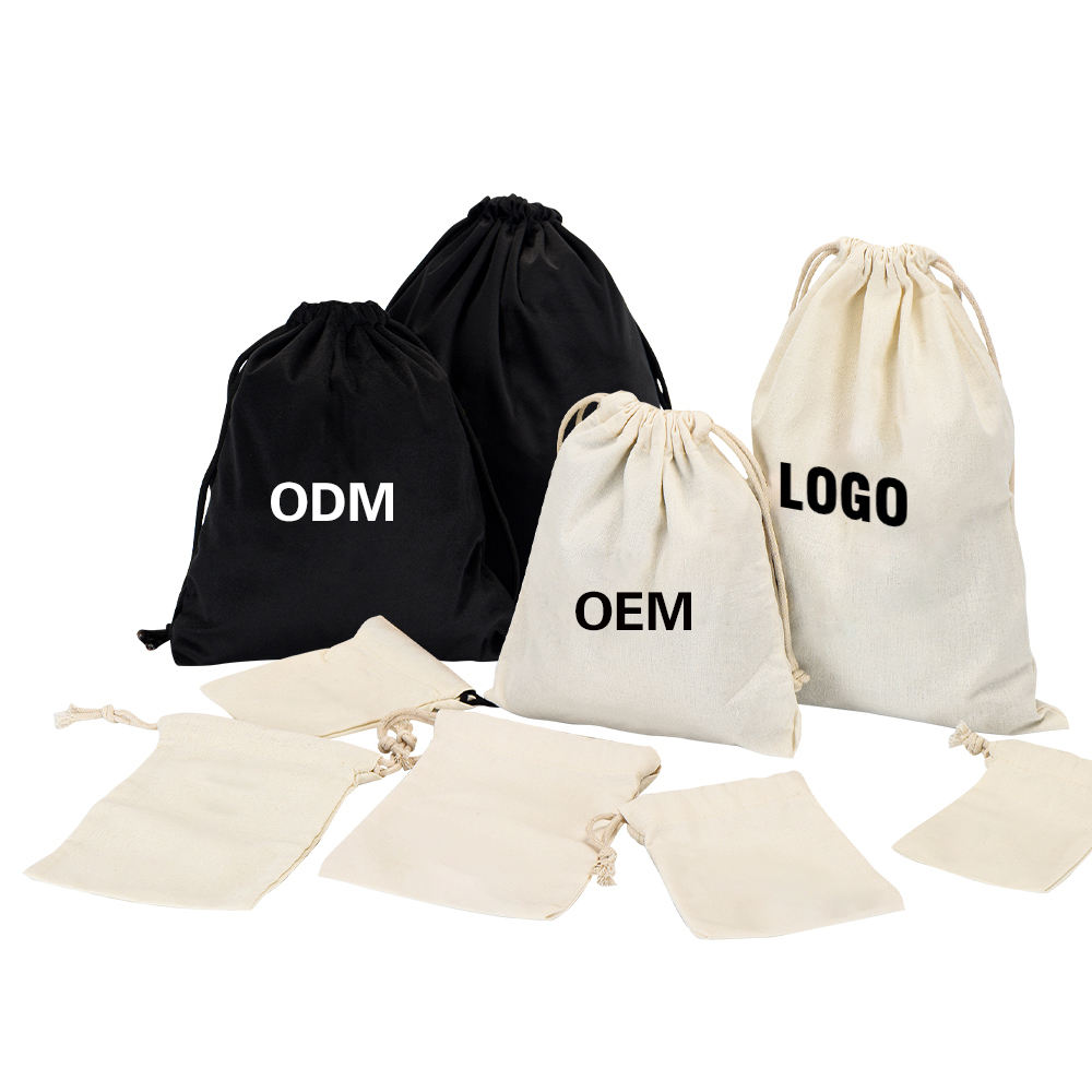 Wholesale Custom Cotton Dust Cover Bag For Handbags Luxury Purse Jewelry Drawstring Dust Bags With Logo