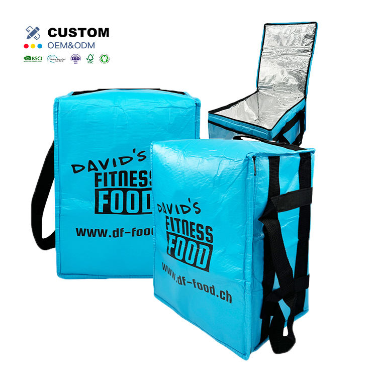 Reusable Custom Logo Portable Insulated Bag Cooler Nonwoven Aluminium Foil Thermal Cooler Bag for Food Delivery