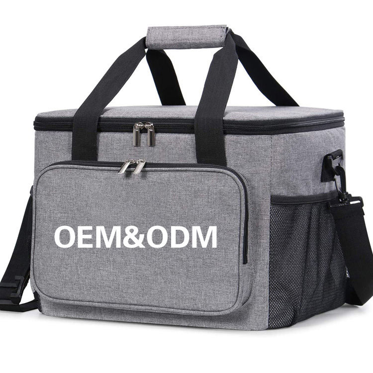 Wholesale Logo Portable Food Thermal Insulated Bag Tote Picnic Cooler Bag with Shoulder Strap
