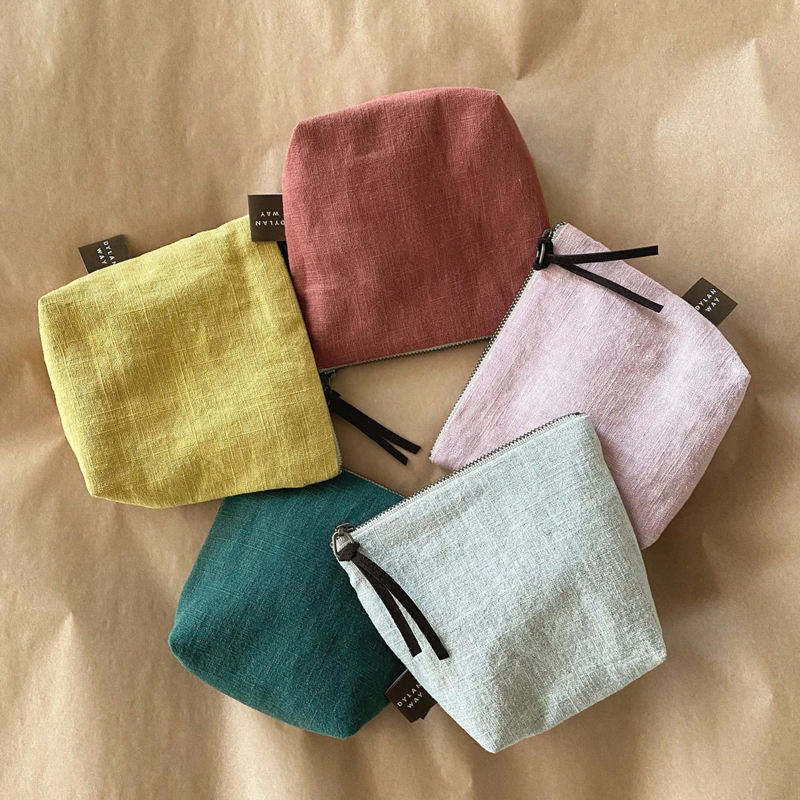 OEM Private Label Colorful Cotton Canvas Travel Cosmetic Bag With Zipper