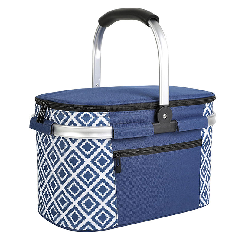Custom Printing Insulated Cooler Bag Large Capacity 25L Portable Foldable Picnic Travel Basket Cooler Bags