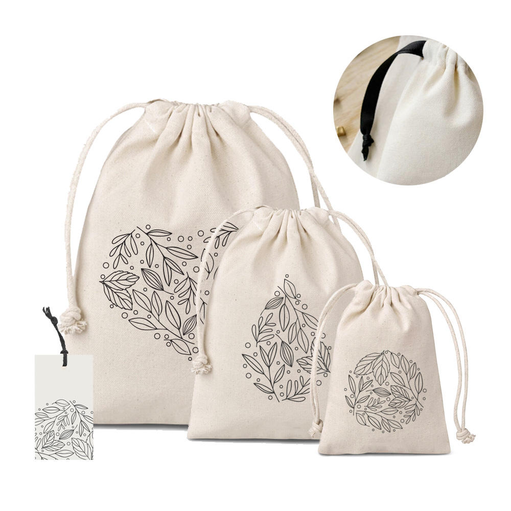 Good Quality Custom Cotton Drawstring Bag Dust Bag  with String