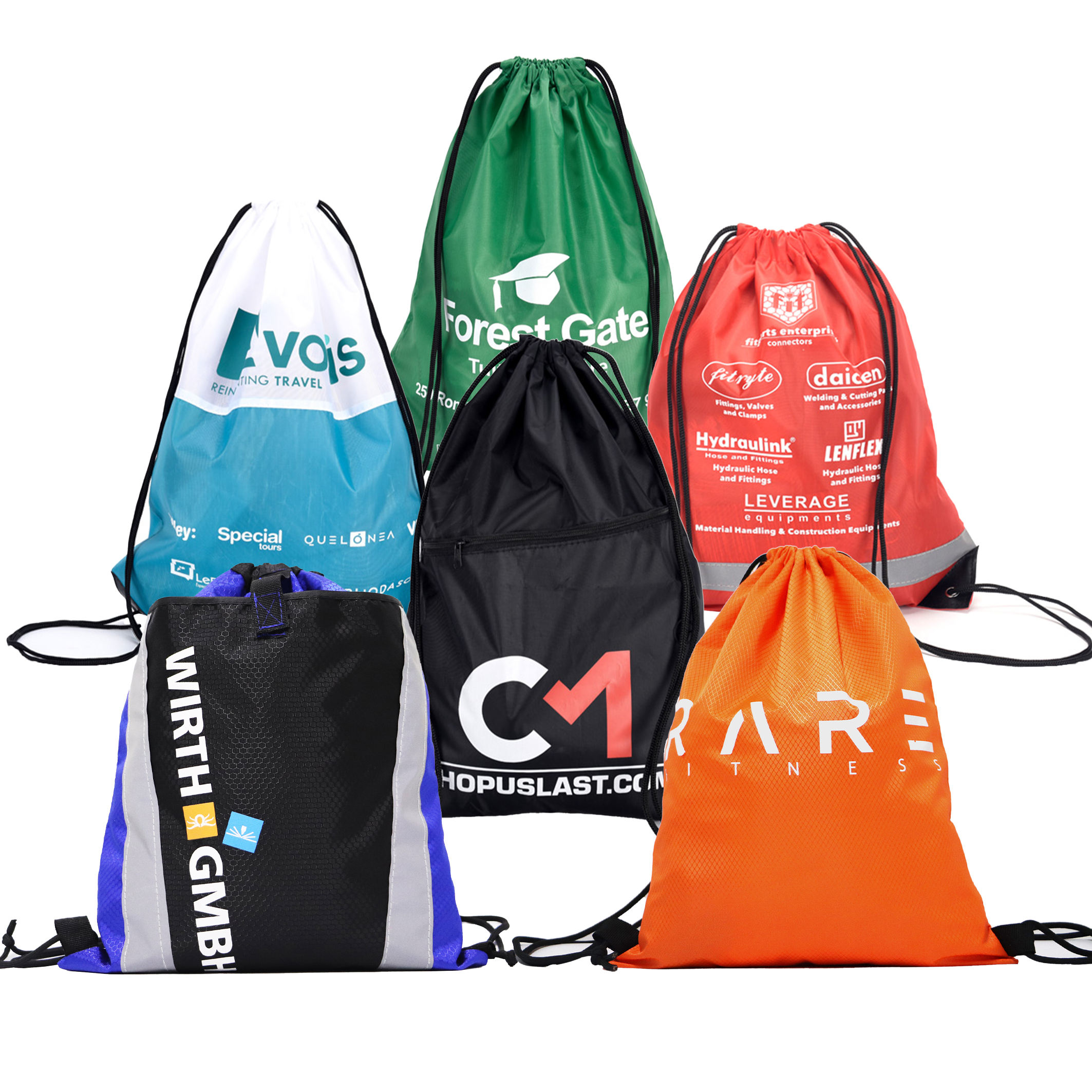 OEM Price Gym Sports Custom Logo Colorful drawstring backpack recyclable draw string gym bag eco friendly custom poly bags