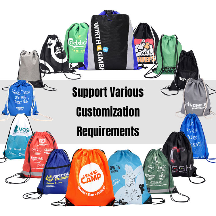 Kuoshi Custom Logo Promotional Printing Sport Drawstring Bag Gym Backpack Bag Drawstring Gym Bags