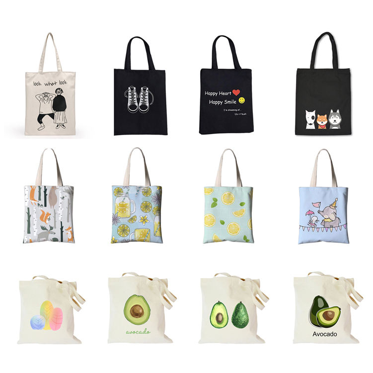 Wholesale Blank Tote Bags Handbag Large Cotton Custom Canvas Tote Bags with Pocket for Women