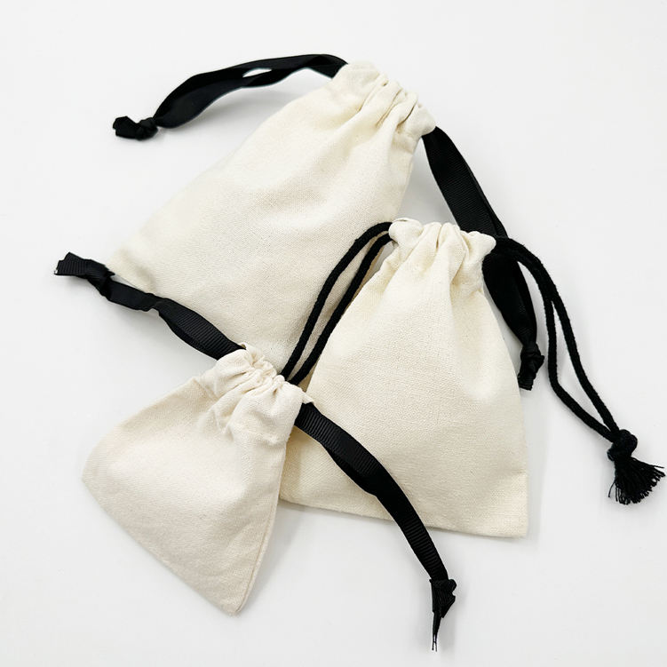 Wholesale Mini Cotton Drawstring Gift Bag Small Pouch for Jewelry
