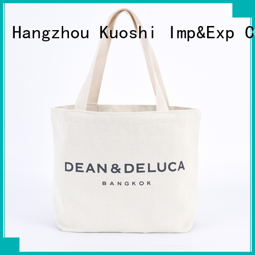 KUOSHI cotton black canvas shopper bag company for office work