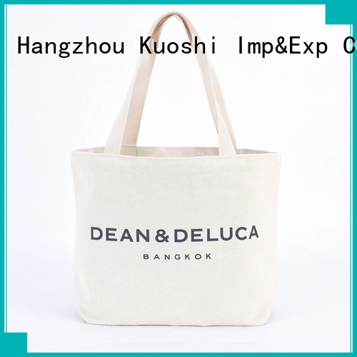 KUOSHI cotton black canvas shopper bag company for office work