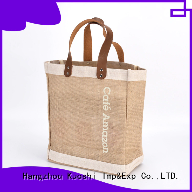 KUOSHI shopping jute office bags for business for supermarket