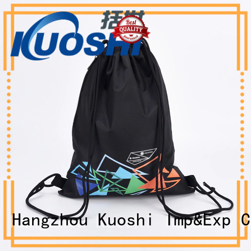 KUOSHI drawstring black and white drawstring bag suppliers for school